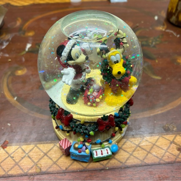 Disney Other - Vintage Disney Mickey and Pluto Christmas Musical Snow Globe